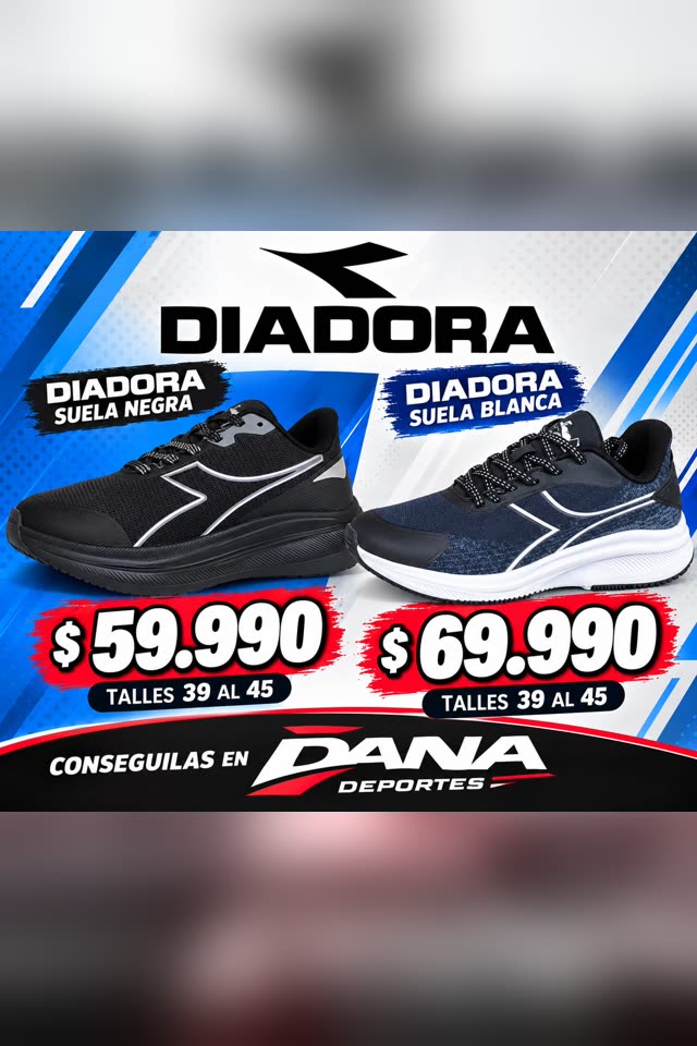 Diadora Suela negra y blanca